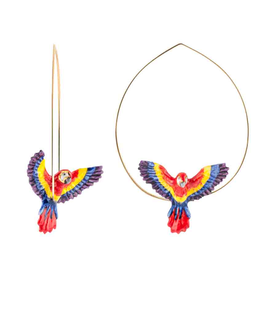 Nach – Серьги ”Попугай Ара в полете”