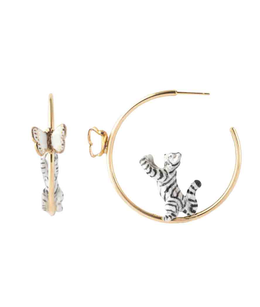 Nach – Серьги-кольца ”Котик”