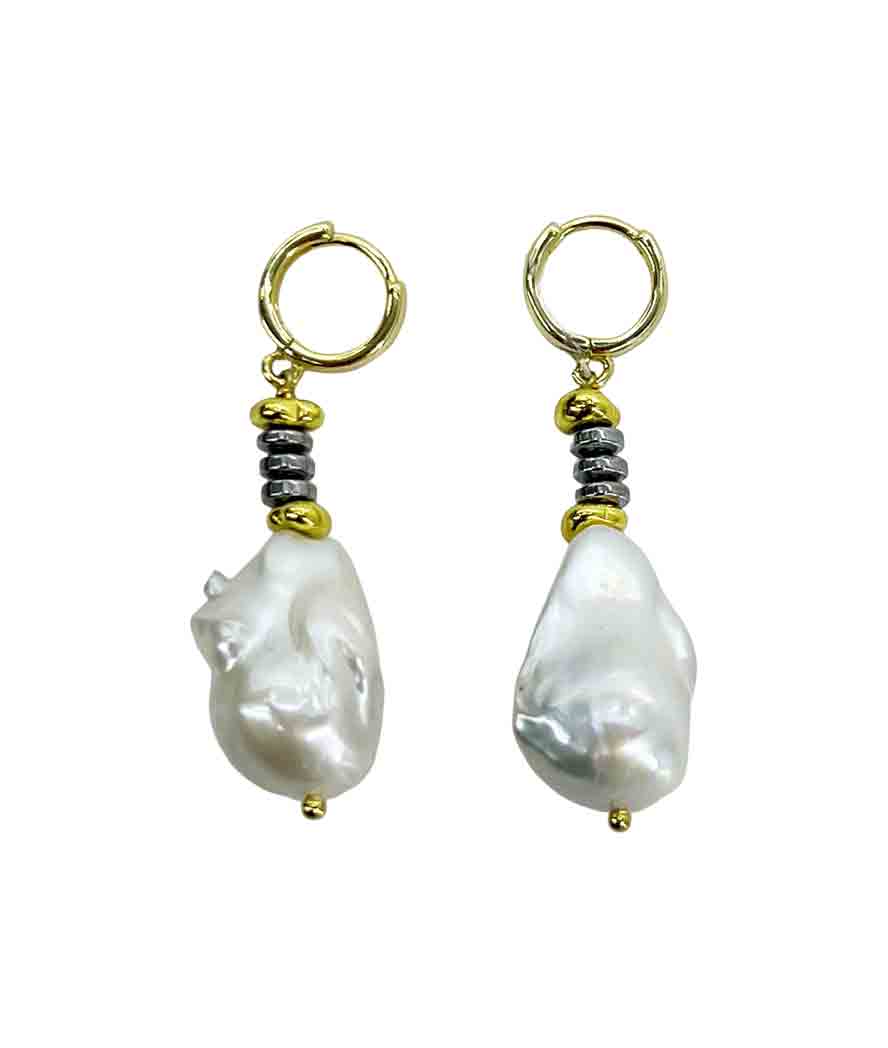 Серьги капли с барочным жемчугом