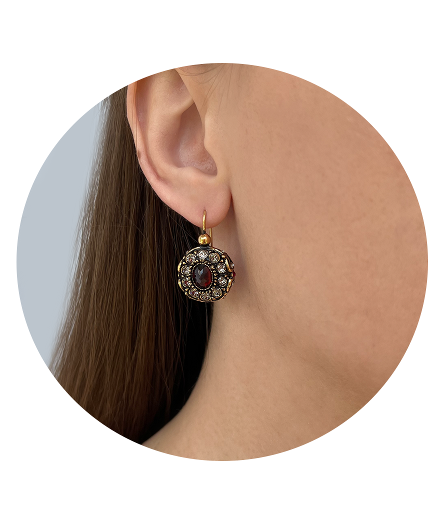 Maurizio Mori – Красные серьги с кристаллами